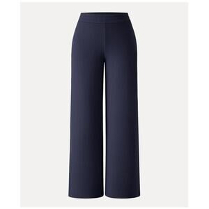 OGL Pants High Rise Straight Leg Elastic Waist Warm Navy Blue Size Large NEW